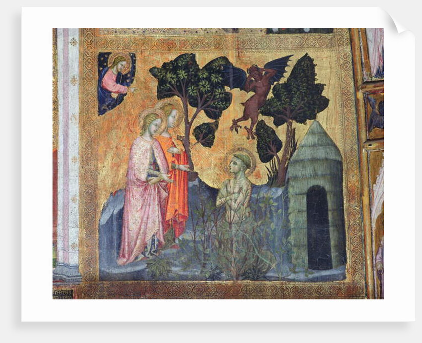 St Francis Throws Himself into the Thorny Brambles, fresco from the Porziuncola, 1393 by Ilario da Viterbo