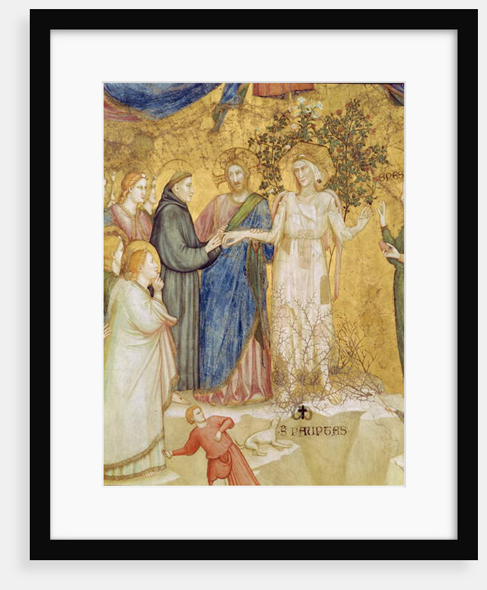 Christ blesses the Mystic Marriage of St. Francis with Poverty, 1330 by Giotto