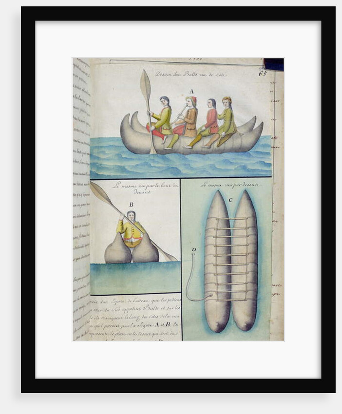 Indians of the South Seas using boats called 'Balds' by French School