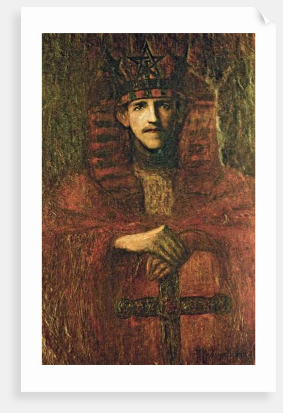 Samuel Liddell MacGregor Mathers in ceremonial regalia relating to ritual magic, c.1895 by Moina Mathers