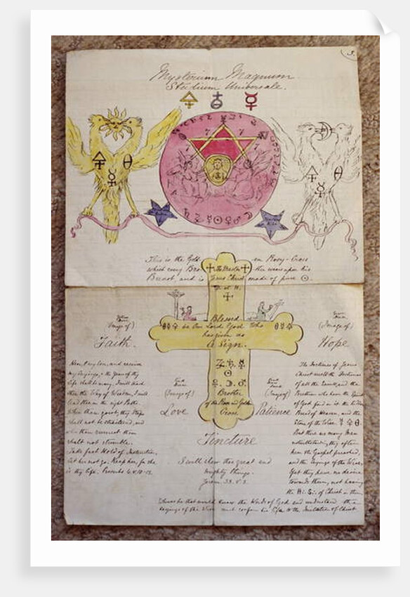 Original rough design for the 'Rose-croix' lamen, 1888 by William Wynn Westcott