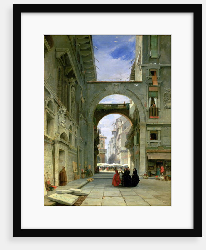 Piazza dei Signori in Verona with the Market Place, 1844 by James Holland