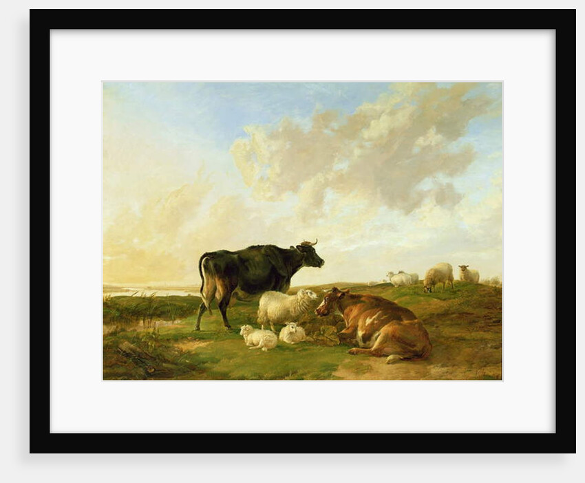 Landscape with Cows and Sheep, 1850 by Thomas Sidney Cooper