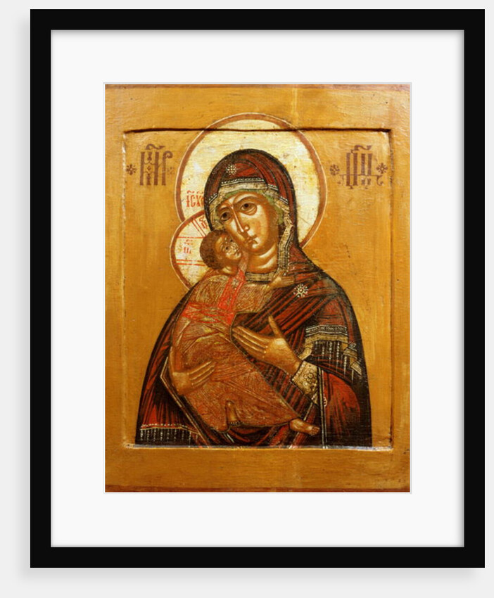 Mother of God of Vladimir, icon from north western Russia, late 17th century by School Russian