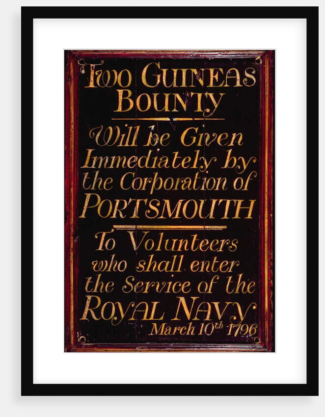 Recruitment board for the Royal Navy, 10th March 1796 by English School