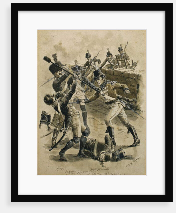 Lieutenant Harry Hunt Royal Marines at Cassis on 18 August 1813 by Henry A. Payne