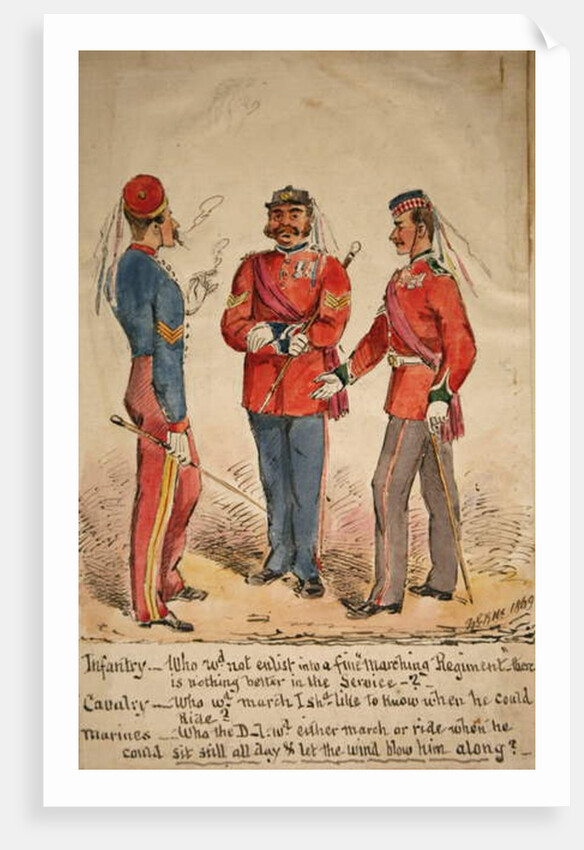 Infantry, Cavalry and Marines Discussion, 1869 by William Masters