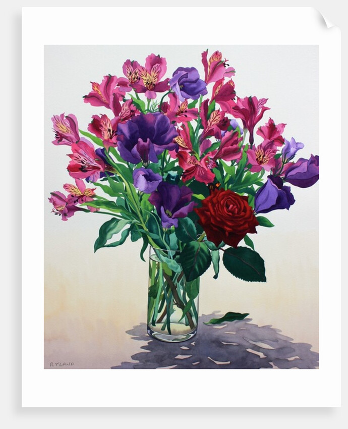 Flowers with Red Rose by Christopher Ryland