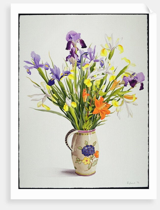 Irises and Lilies in a Dutch Jug, 1990 by Christopher Ryland