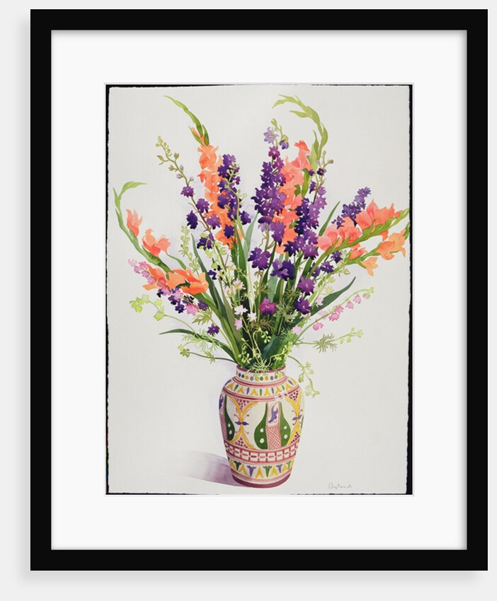 Larkspur and Gladioli in a Moroccan Vase by Christopher Ryland