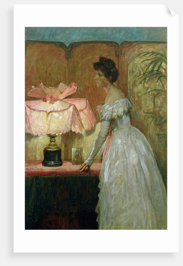 Lamplight Study of Interior with Lady, 1891 by Frank Dicksee