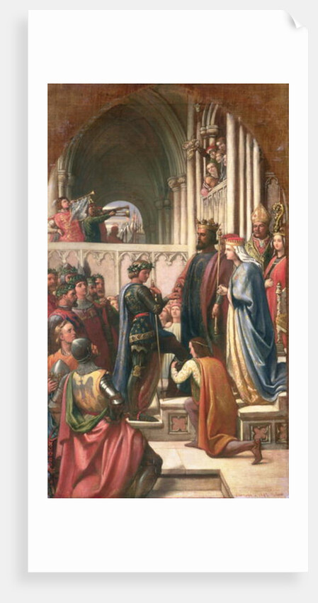 Edward III Conferring the Order of the Garter of Edward the Black Prince, 1847 by Charles West Cope