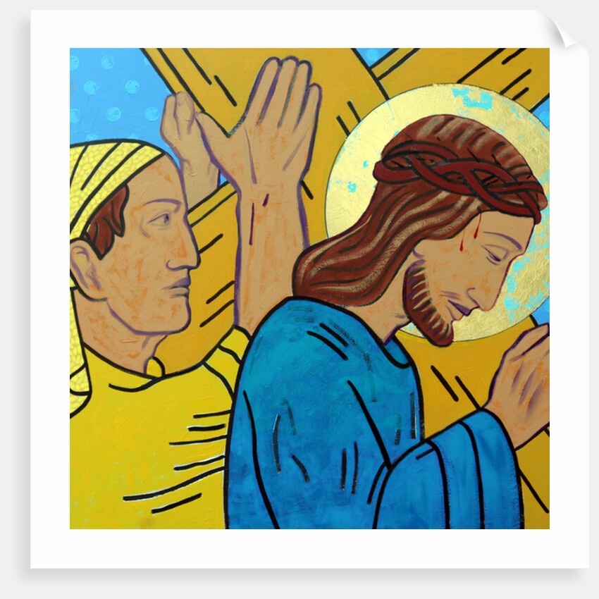 Simon helps Jesus, 2017 by Sara Hayward