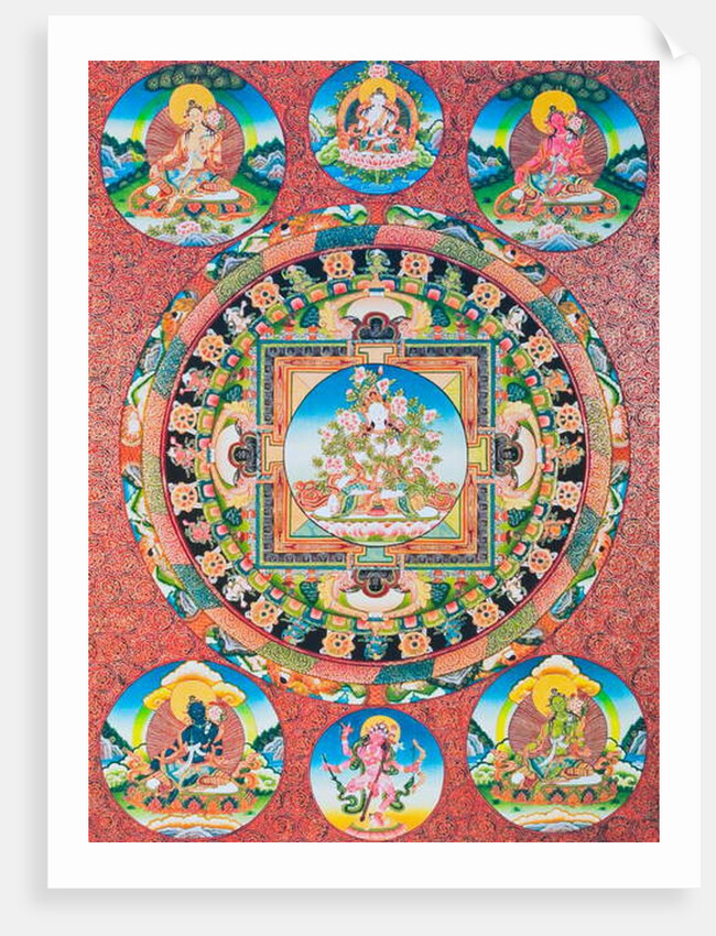 White Tara Mandala by School Nepalese