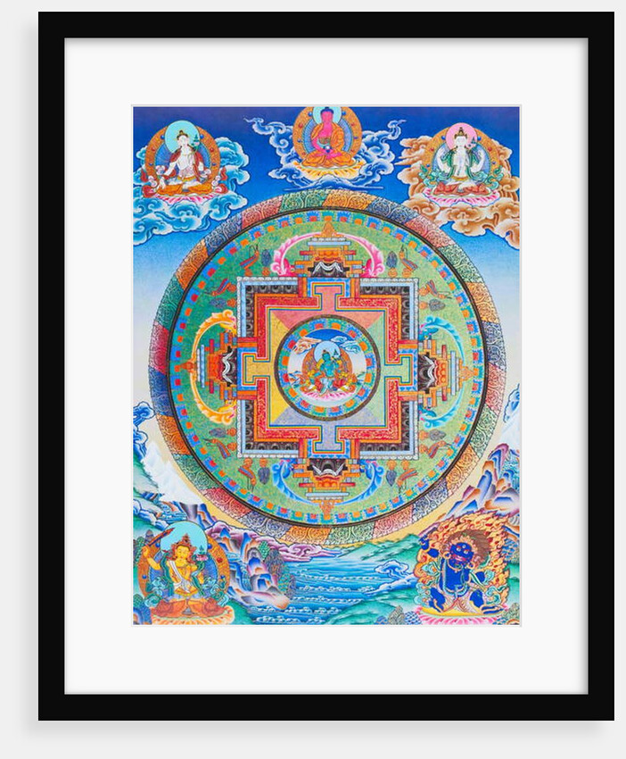 Green Tara Mandala depicting the maternal protector from all dangers in the ocean of existence by School Nepalese
