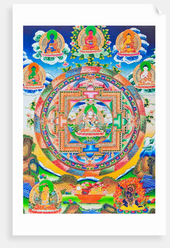 Vajrasattva, Mandala by School Nepalese