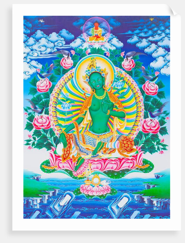 Image depicting the green Tara, the maternal protector from all dangers in the ocean of existence by School Nepalese