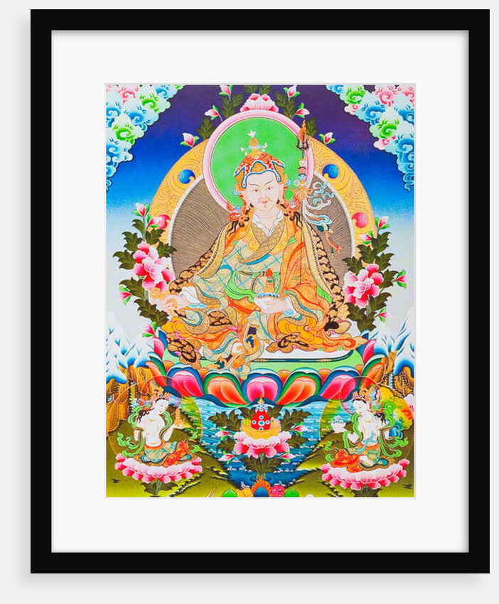 Image depicting Padmasambhava or guru Rimpoche, the deified apostle of tibetan tantricism who is said to have gained contron over demons and spirits by School Nepalese