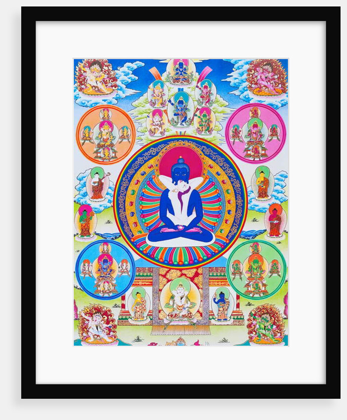 Image depicting Samantabhadra, together with his consort, symbolising unity with the absolute by School Nepalese