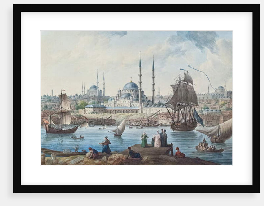 Yeni Camii and the port of Istanbul, 1789 by Jean-Baptiste Hilair