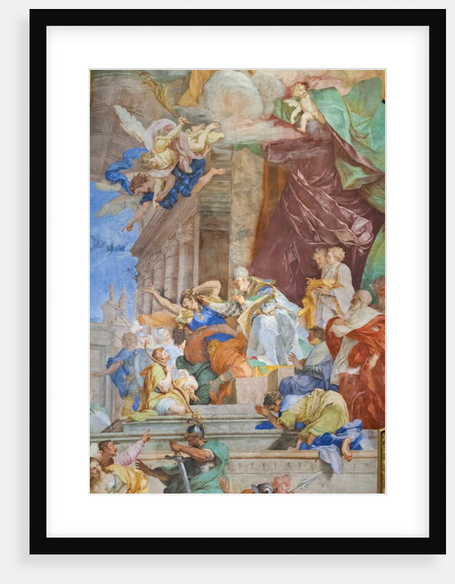 The miracle of the chains in the center of the coffered, detail, 1706 by Giovanni Battista Parodi