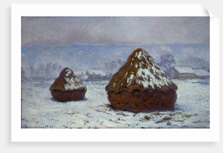 Meules, effet de neige, 1891 by Claude Monet