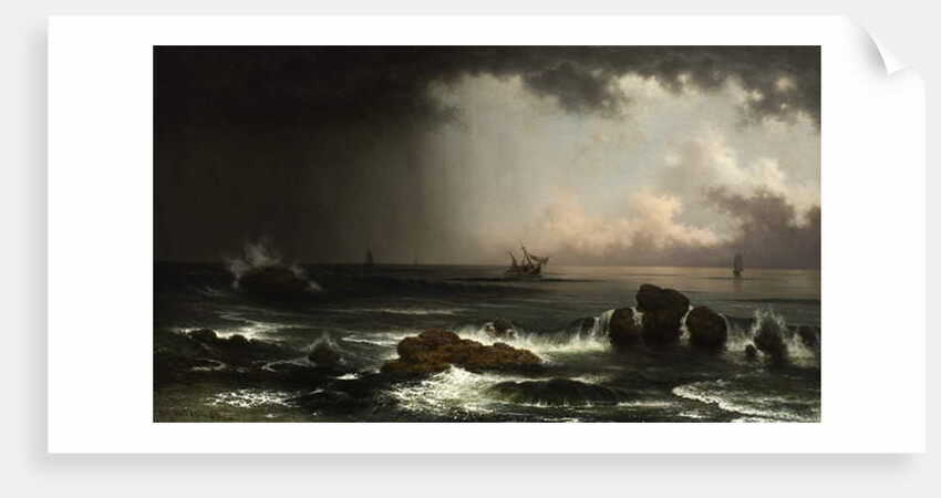 Coastal Scene with Sinking Ship, 1863 by Martin Johnson Heade