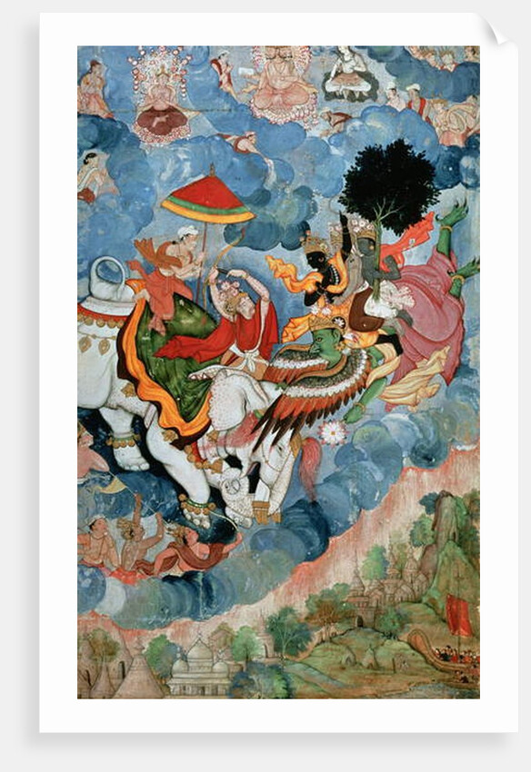 Krishna's combat with Indra, c.1590 by Indian School