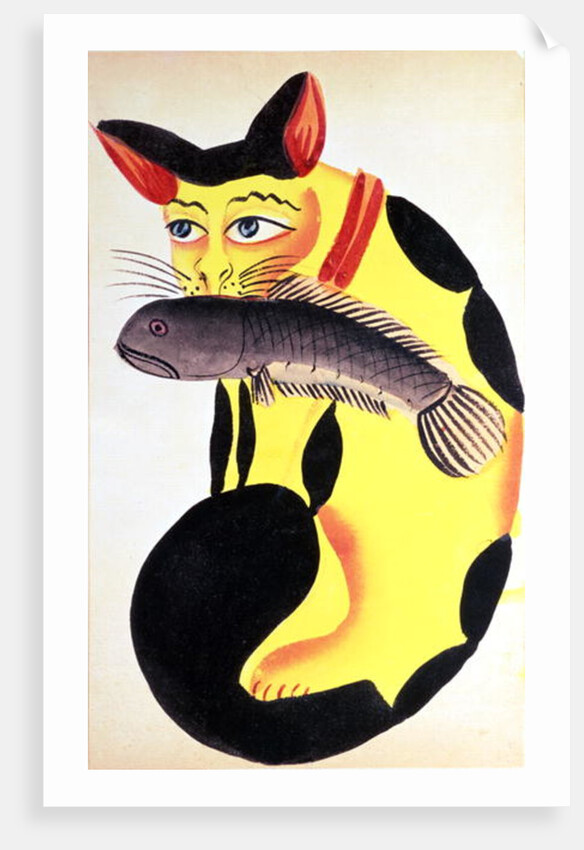 A cat with a fish in its mouth by Indian School