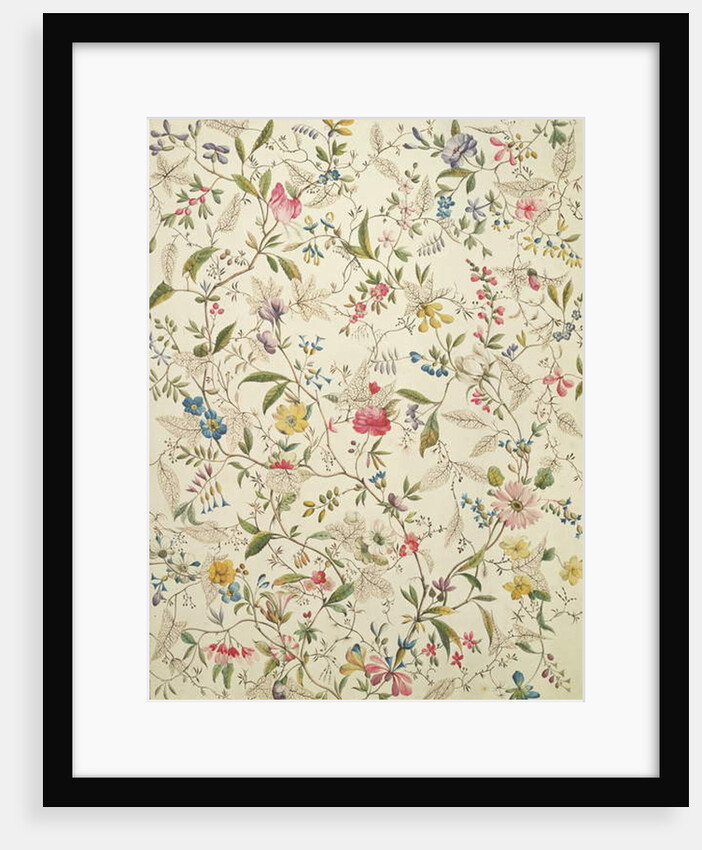 Wild flowers design for silk material, c.1790 by William Kilburn