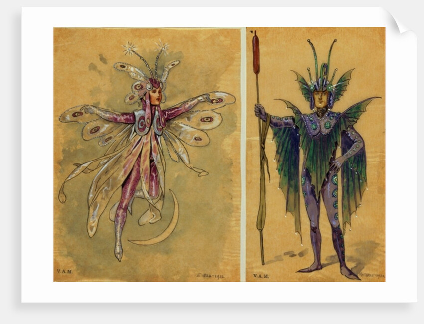 Two costume designs for fairies by C. Wilhelm