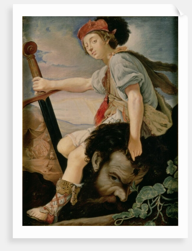 David with the Head of Goliath by T. Flatman