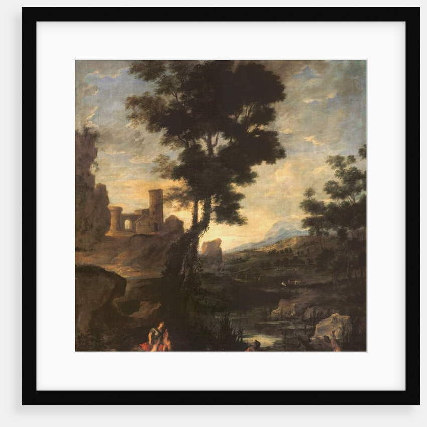 Landscape with Leto and the peasants transformed into frogs by Benito-Manuel de Aguero