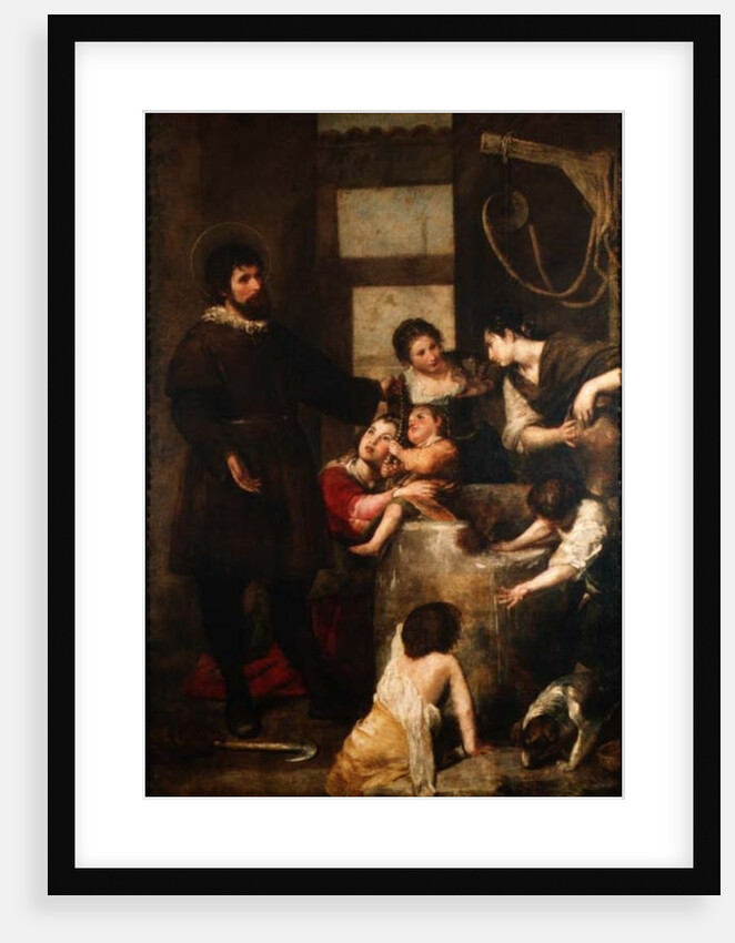 St. Isidore saves a child that had fallen in a well, 1646-48 by Alonso Cano