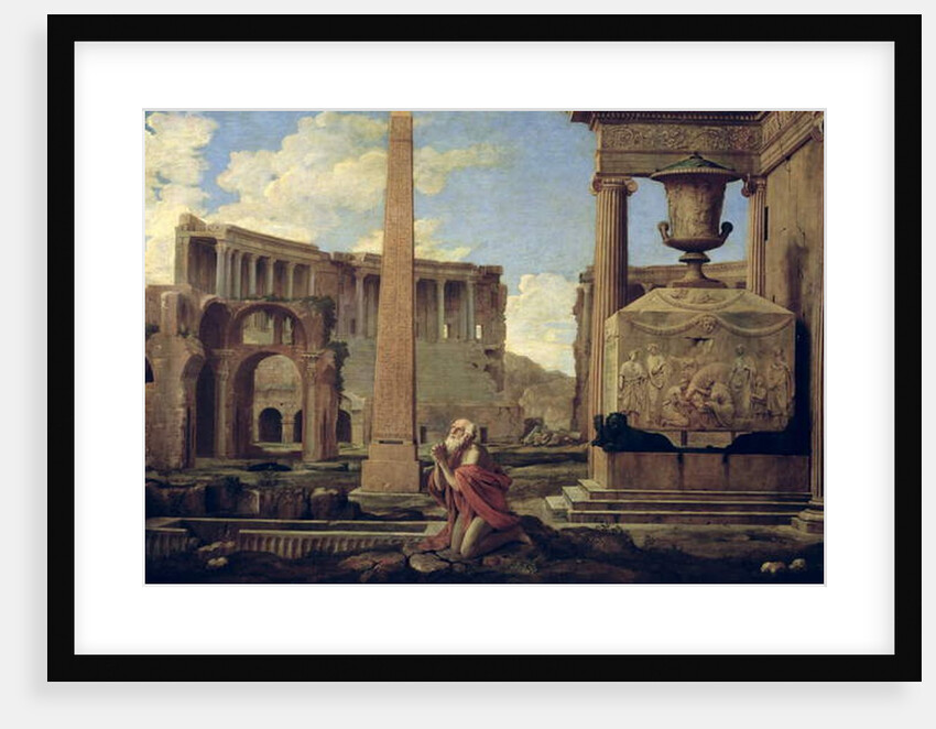 Hermit among the Ruins by Nicolas Poussin