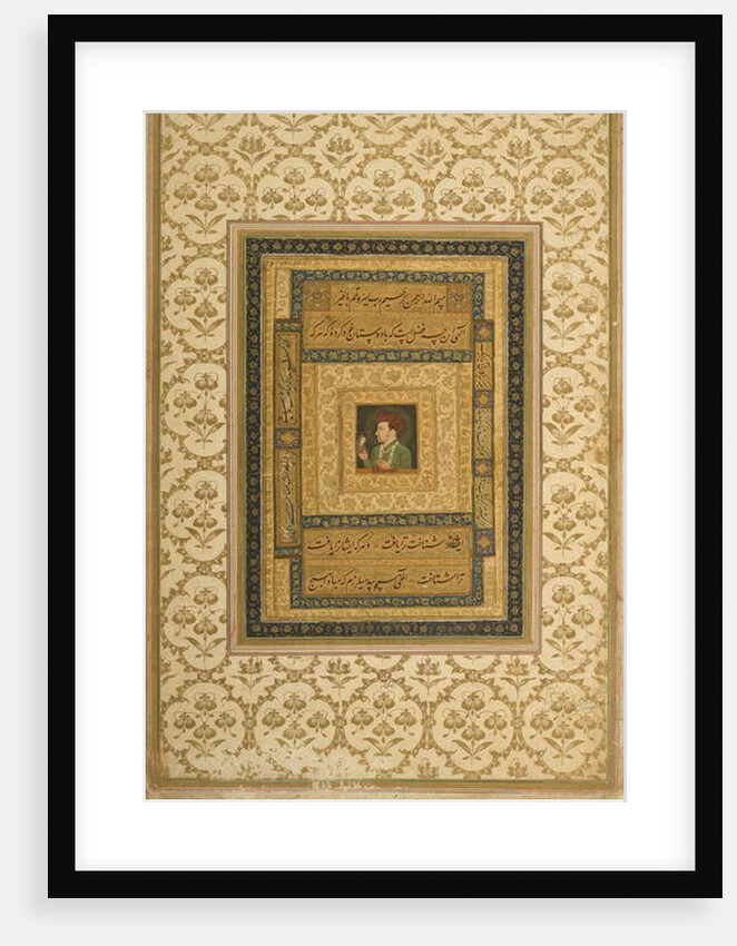 Jahangir holding a picture of the Madonna, inscribed in Persian: Jahangir Shah, Moghul, 1620 by Indian School