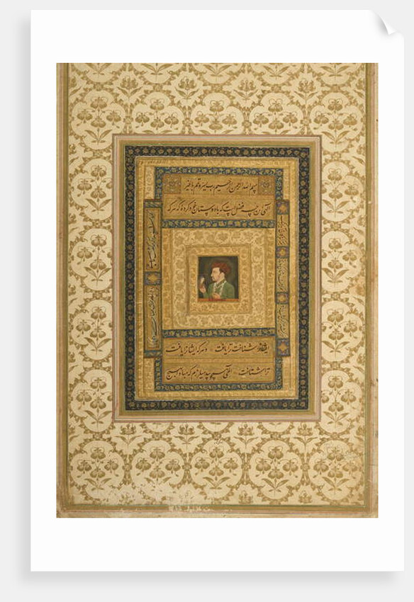 Jahangir holding a picture of the Madonna, inscribed in Persian: Jahangir Shah, Moghul, 1620 by Indian School