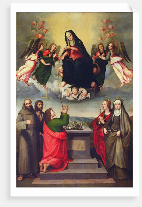 The Virgin of the Sacred Girdle with SS. Thomas, Francis, John the Baptist, Ursula and Elizabeth of Hungary by Ridolfo Il Ghirlandaio