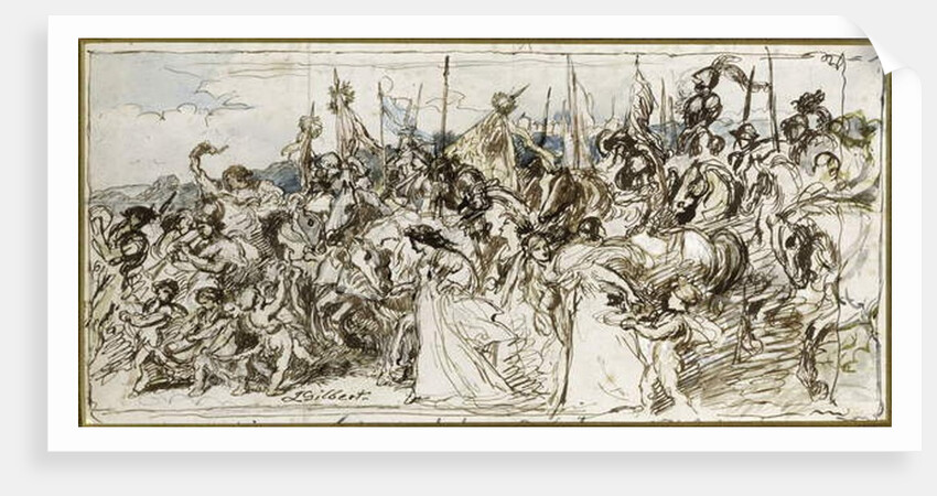Sketch for 'The Return of the Victors', 1879 by John Gilbert