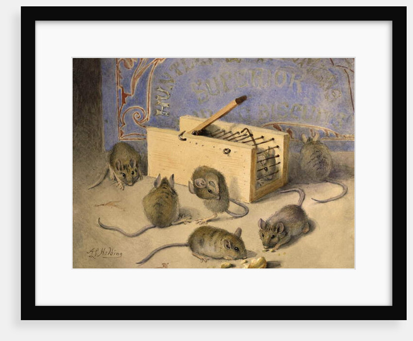 Mice and Huntley - Palmer' Superior Biscuits, c.1920 by Agnes Louise Holding