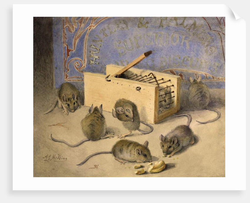 Mice and Huntley - Palmer' Superior Biscuits, c.1920 by Agnes Louise Holding