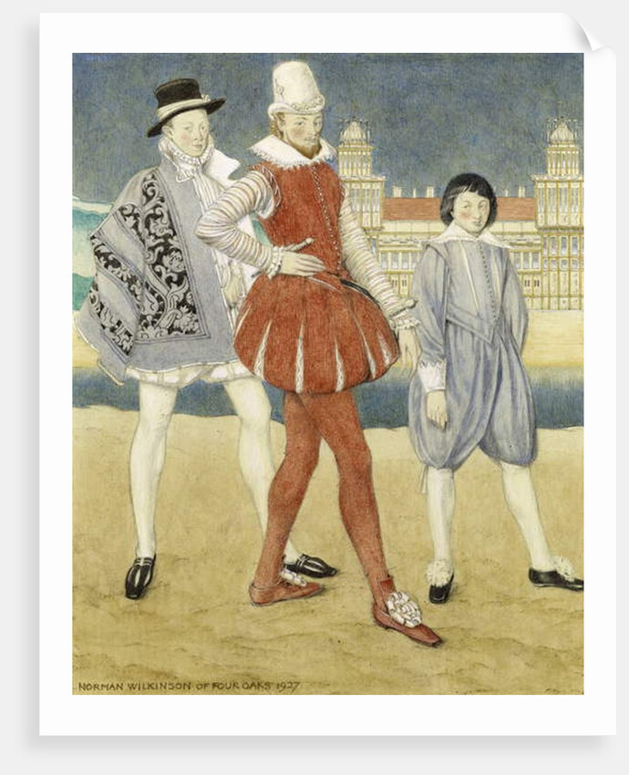 Mercutio and Benvolio - Romeo & Juliet, 1927 by Norman Wilkinson