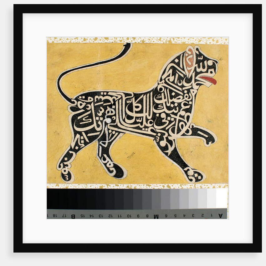 A lion made from calligraphy, c.1800 by Indian School