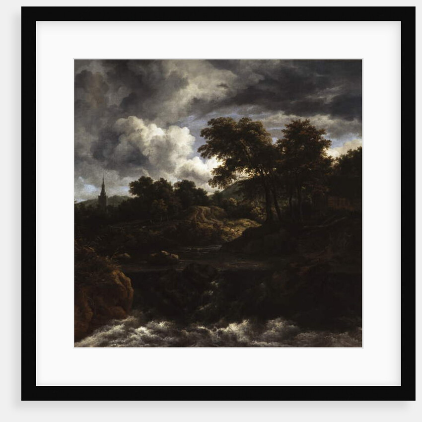 Wooded Landscape with a Waterfall, c.1660 by Jacob Isaaksz. or Isaacksz. van Ruisdael