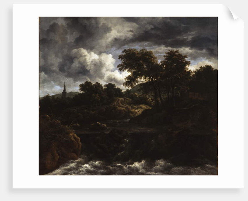 Wooded Landscape with a Waterfall, c.1660 by Jacob Isaaksz. or Isaacksz. van Ruisdael