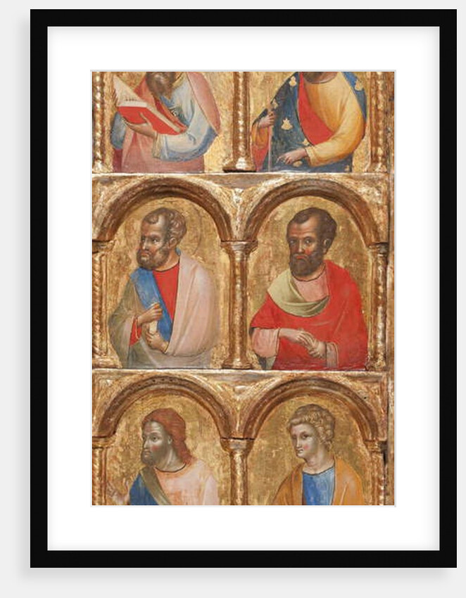 Detail of Madonna and Child with Angels, the Crucifixion, and Twelve Apostles or Saints, c.1360 by Lorenzo Veneziano