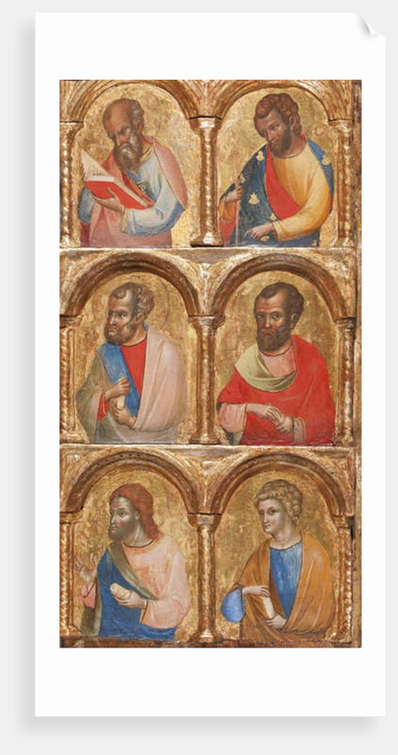 Detail of Madonna and Child with Angels, the Crucifixion, and Twelve Apostles or Saints, c.1360 by Lorenzo Veneziano