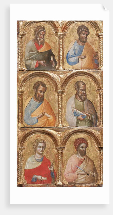 Detail of Madonna and Child with Angels, the Crucifixion, and Twelve Apostles or Saints,c.1360 by Lorenzo Veneziano