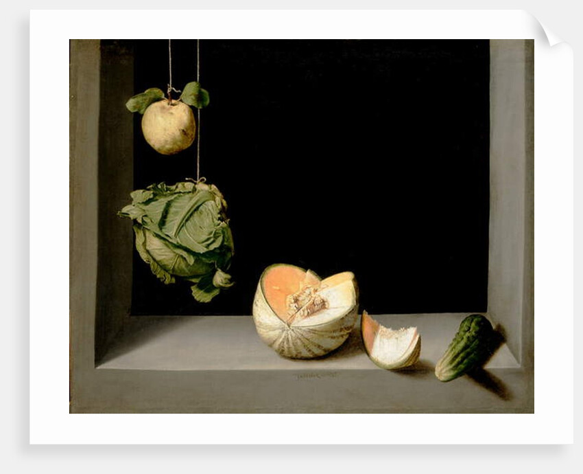 Quince, Cabbage, Melon, and Cucumber, c.1602 by Juan Sanchez Cotan