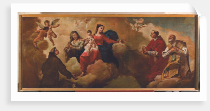 Madonna and Child with St. Anne Appearing to Sts. Anthony and Charles Borromeo, 1748 by Egidio dall' Olio
